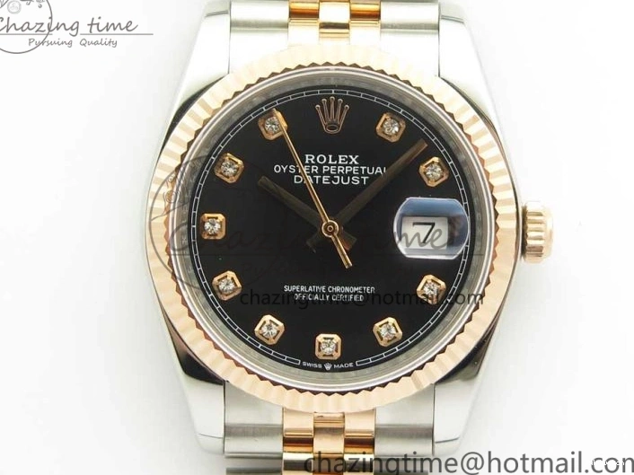 Black 904 36mm Jubilee Wrapped RG Bracelet 116231 GMF SS SS RG DateJust on Dial Diam A2836 Wrapped 0313